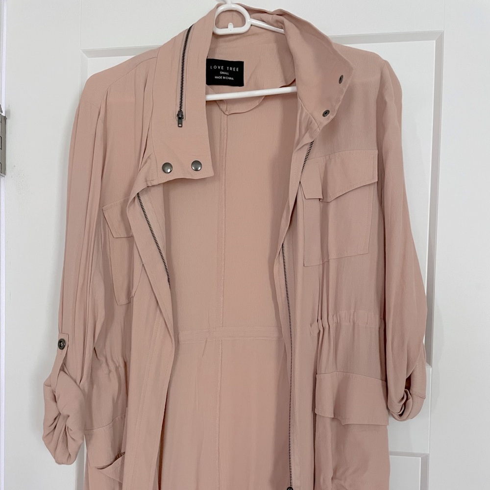 Pink lovetree shacket with zipper